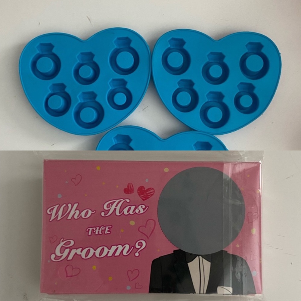 Bundle Bridal Party Kit Silicone Ring Trays and Who Has The Groom Game